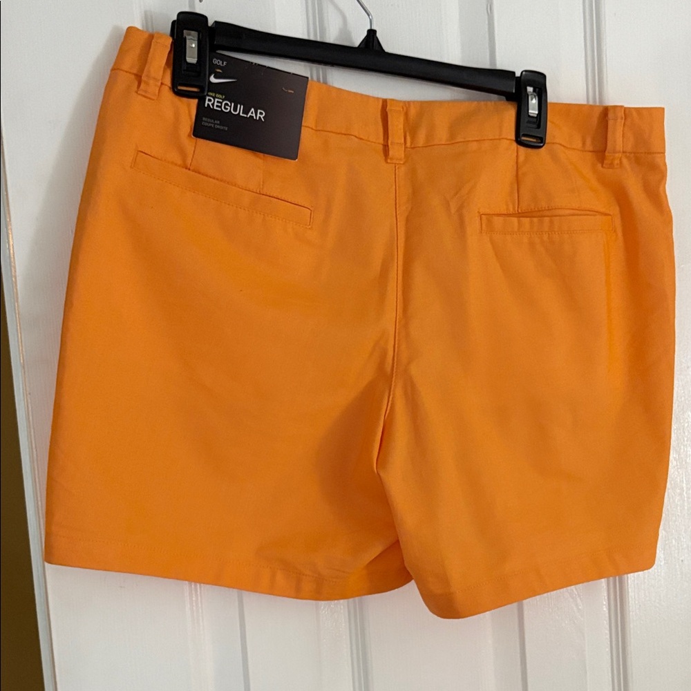 Nike Women's Vibrant Orange Golf Shorts - Picture 2 of 4